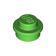 Lego Plate Round 1 x 1 with Solid Stud / Bright Green
