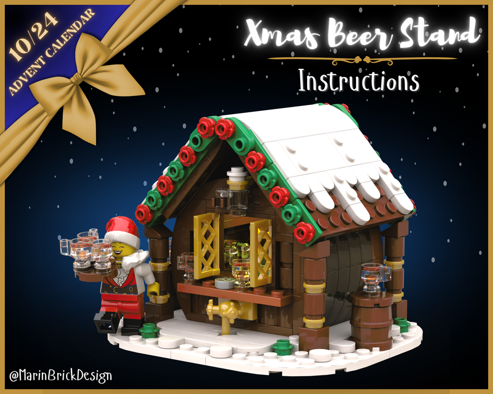 Lego Christmas Beer Stand Shop MOc Winter Village