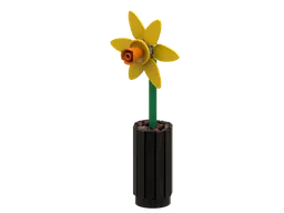 Small round vase with a daffodil