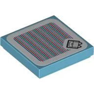 Tile 2 x 2 with Fliprus and Barcode Print (Sticker) / Medium Azure