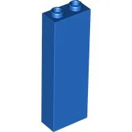 Brick 1 x 2 x 5 with Blocked Open Studs and Bottom Stud Holder with Asymmetric Ridges / Blue