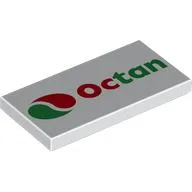 Tile 2 x 4 with OCTAN Logo Print / White