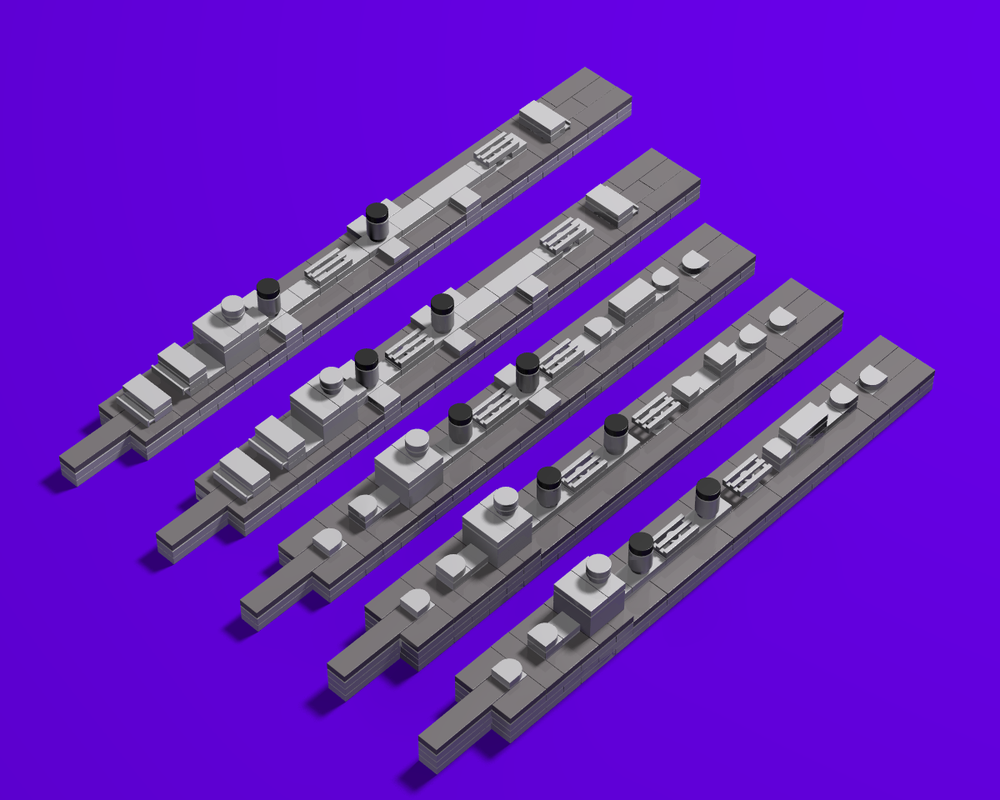 Lego 1:450 scale US navy world war II destroyers