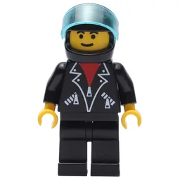 Black Jacket, Black Legs, Black Helmet