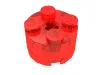 Brick Round 2 x 2 with Axle Hole / Trans-Red