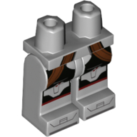 Lego Hips and Light Bluish Gray Legs with Black Panels and Reddish Brown Straps Print / Light Bluish Gray