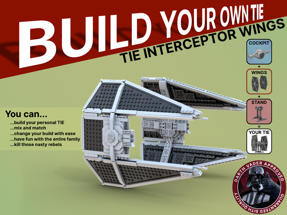 Lego TIE Interceptor Wings - Build Your Own TIE