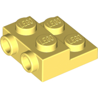 Lego Plate Special 2 x 2 x 2/3 with Two Studs On Side and Two Raised [Solid Anti-stud] / Bright Light Yellow