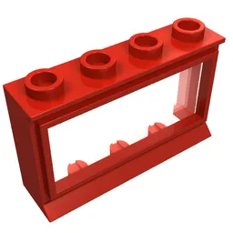 Window 1 x 4 x 2 Classic with Long Sill [Complete] / Red