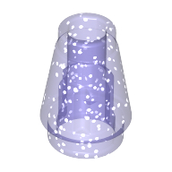 Lego Cone 1 x 1 [Top Groove] / Glitter Trans-Purple