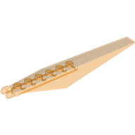 Lego Hinge Plate 1 x 12 Locking with Angled Side Extensions and Tapered Ends, 7 Teeth / Trans-Orange