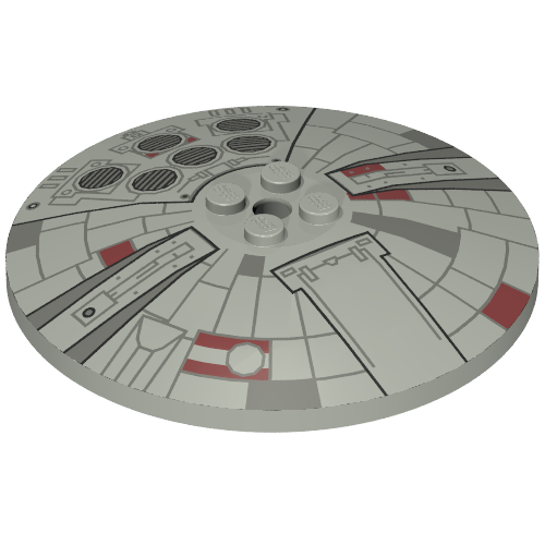Lego Dish 8 x 8 Inverted [Radar] with Mini Millennium Falcon Print
