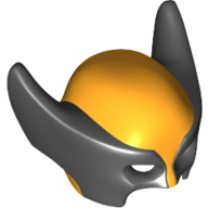 Lego Mask Wolverine with Black Pointed Sides Print / Bright Light Orange