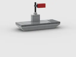 Bigger air craft carrier with red flag