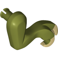 Lego Animal Body Part, Dinosaur, Tyrannosaurus Rex Arm / Leg, Right, Small, Tan Claws Print / Olive Green