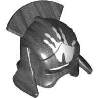 Lego Helmet Castle with Lateral Comb and Handprint Print / Pearl Titanium