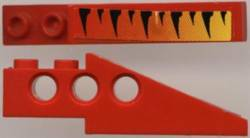 Lego Technic Slope 6 x 1 x 1 2/3 with Tiger Stripes and Yellow-up-to-Red Fade Pattern Left (Sticker) - Set 8229