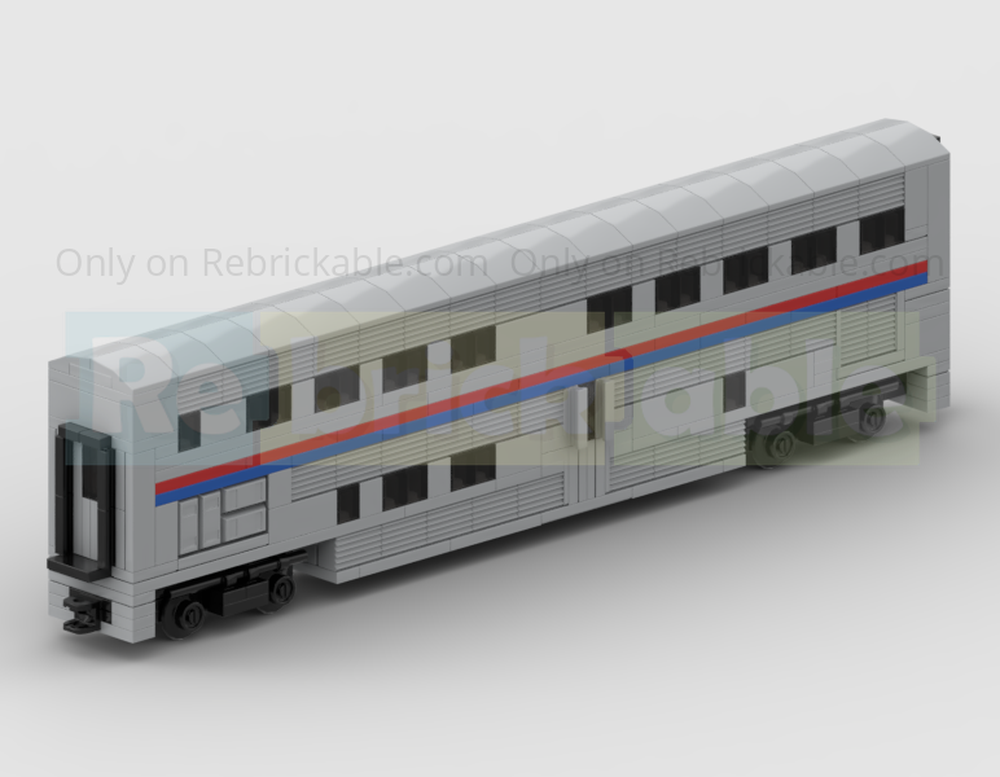 Lego 4-Wide Am Trak Superliner Passenger Transition Carriage