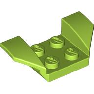 Lego Mudguard 2 x 4 with 2 x 2 Studs and Flared Wings / Lime