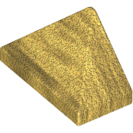 Lego Brick Sloped 45° 2 x 1 Triple with Inside Stud Holder / Pearl Gold