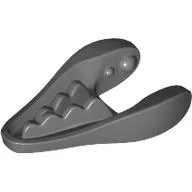 Animal Body Part, Dinosaur, Dilophosaurus / Gallimimus Lower Jaw with Teeth [Plain] / Dark Bluish Gray