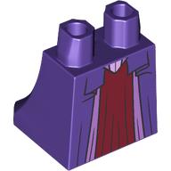 Lego Hips and Legs Under Dress/Robe, Lavender Inside, Dark Red Underdress print / Dark Purple