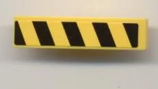 Slope, Curved 4 x 1 with Black and Yellow Danger Stripes Pattern Left (Sticker) - Set 7968