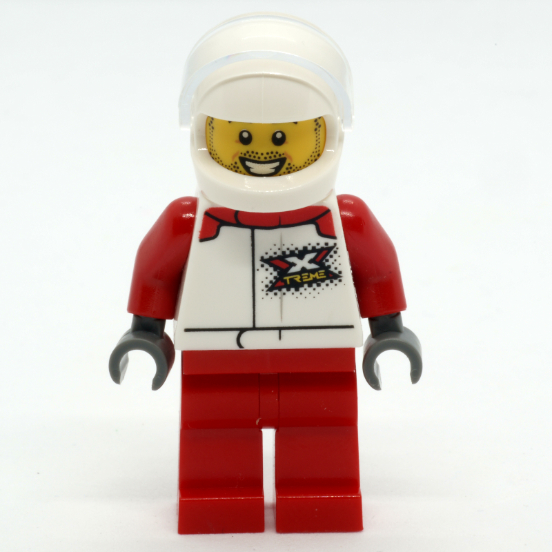 Lego Pilot - White Torso, Red Legs, White Helmet