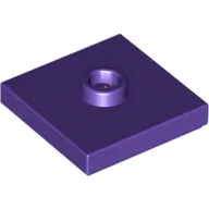 Plate Special 2 x 2 with Groove and Center Stud (Jumper) / Dark Purple