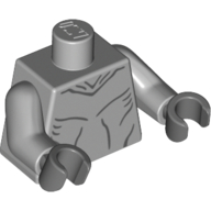 Lego Torso Alien Muscles Outline Print, Light Bluish Gray Arms, Dark Bluish Gray Hands / Light Bluish Gray