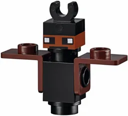 Minecraft Bat (Plate, Round 1 x 1, Thin Dark Brown Neck Bracket) - Brick Built