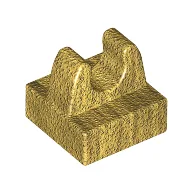Tile Special 1 x 1 with Clip with Rounded Tips / Pearl Gold