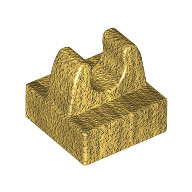 Lego Tile Special 1 x 1 with Clip with Rounded Tips / Pearl Gold