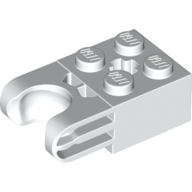 Lego Technic Brick Special 2 x 2 with Ball Socket Wide and Axle Hole, No Arm Holes / White