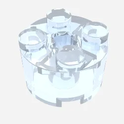 Brick Round 2 x 2 with Axle Hole / Trans-Medium Blue