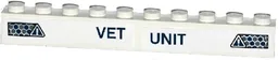 Brick 1 x 10 with 'VET UNIT' and Danger Signs with Exclamation Mark Pattern (Stickers) - Set 75917