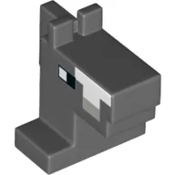 Animal Body Part, Horse Head 1 x 2 with Light Bluish Gray Nose Print / Dark Bluish Gray