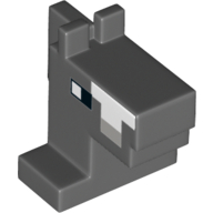 Lego Animal Body Part, Horse Head 1 x 2 with Light Bluish Gray Nose Print / Dark Bluish Gray
