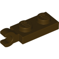 Lego Plate Special 1 x 2 with Clip Horizontal on End / Dark Brown