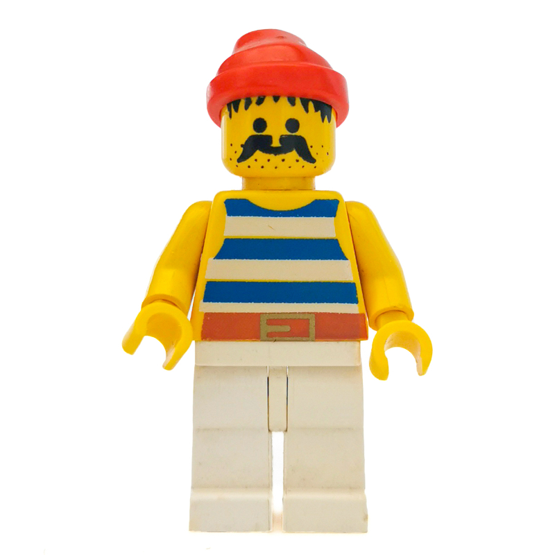 Lego Pirate - Blue Stripes, White Legs, Red Bandana, 3626a