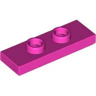 Plate Special 1 x 3 with 2 Studs with Groove and Inside Stud Holder (Jumper) / Dark Pink