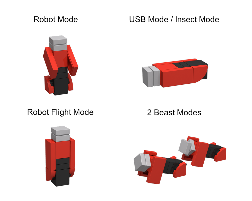 Lego Ladybot USB (Transformable: MANY-IN-ONE)