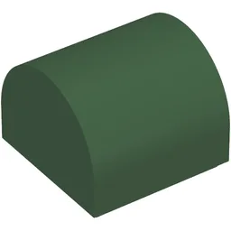 Brick Curved 1 x 1 x 2/3 Double Curved Top, No Studs / Dark Green