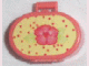 Lego Scala Utensil Oval Case with Pink Flower and Red Dots on Light Yellow Pattern (Sticker) - Sets 3118 / 3204 / 3210