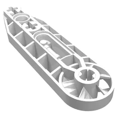 Technic Beam 1 x 7 with Fan / White