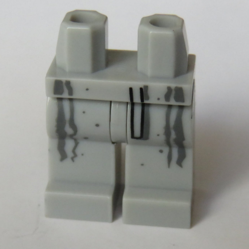 Lego Hips and Light Bluish Gray Legs with Sash, Threads/Tears / Light Bluish Gray