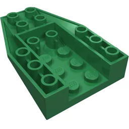 Brick Wedged, Sloped Inverted 6 x 4 with 2 Stud Connections / Green
