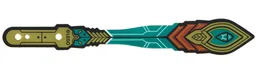Plastic Part for Set 80045 - Streamer / Tassel with Gold, Red, and Dark Turquoise Surface Pattern