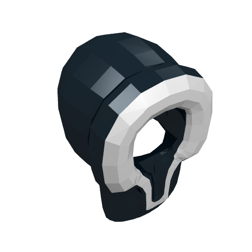 Lego Hood Fur-lined with White Fur Trim Print / Black