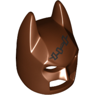 Lego Mask, Batman Cowl, Black Stitched Seams Print